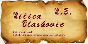 Milica Blašković vizit kartica